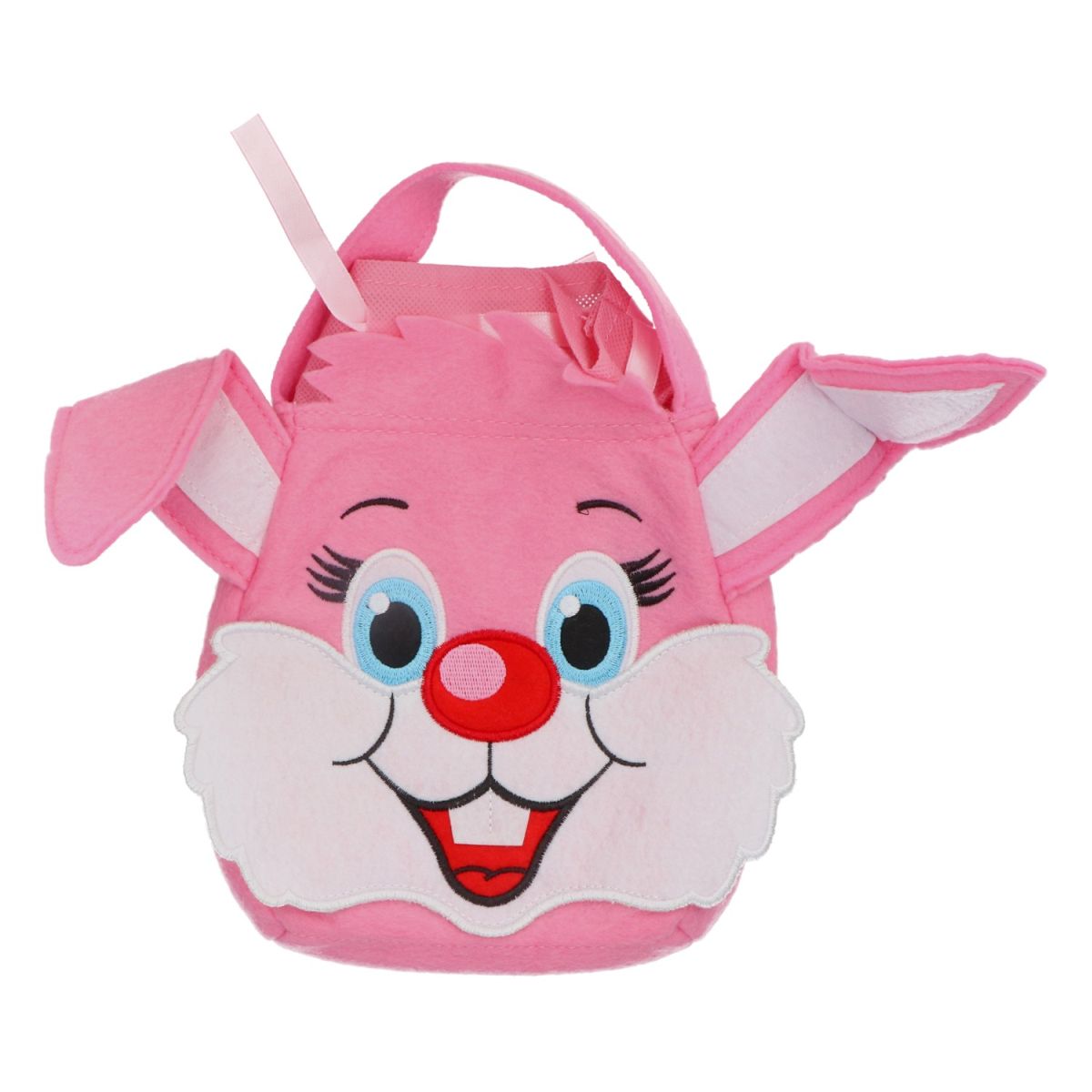 Borsa per bambini in feltro con coniglietto pasquale rosa