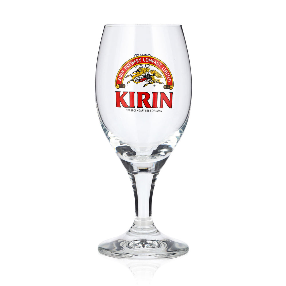 Bicchiere da birra Kirin Ichiban da 0,2 l, a forma di coppa, con logo rosso, Sahm Bologna