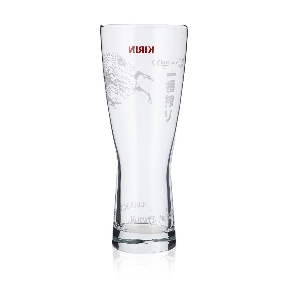Bicchiere da birra Kirin Ichiban 0,5 l Bicchiere a calice Bicchieri da birra Bicchiere da birra Logo rosso – Vista 3