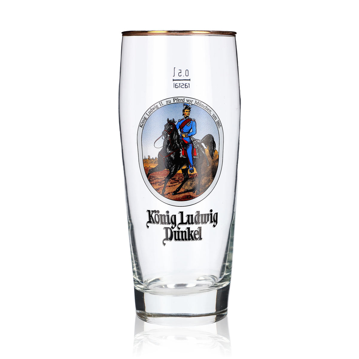 Bicchiere da birra Re Ludovico 0,5 l Willibecher Bicchiere da collezione Re Ludovico a cavallo