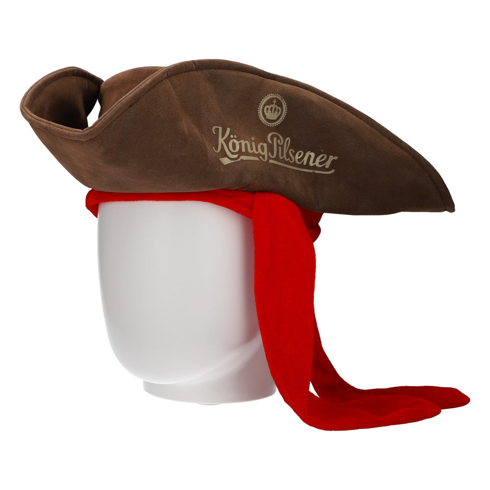 Cappello da pirata König Pilsener marrone effetto pelle - Gadget per tifosi - Birra - Festa a tema