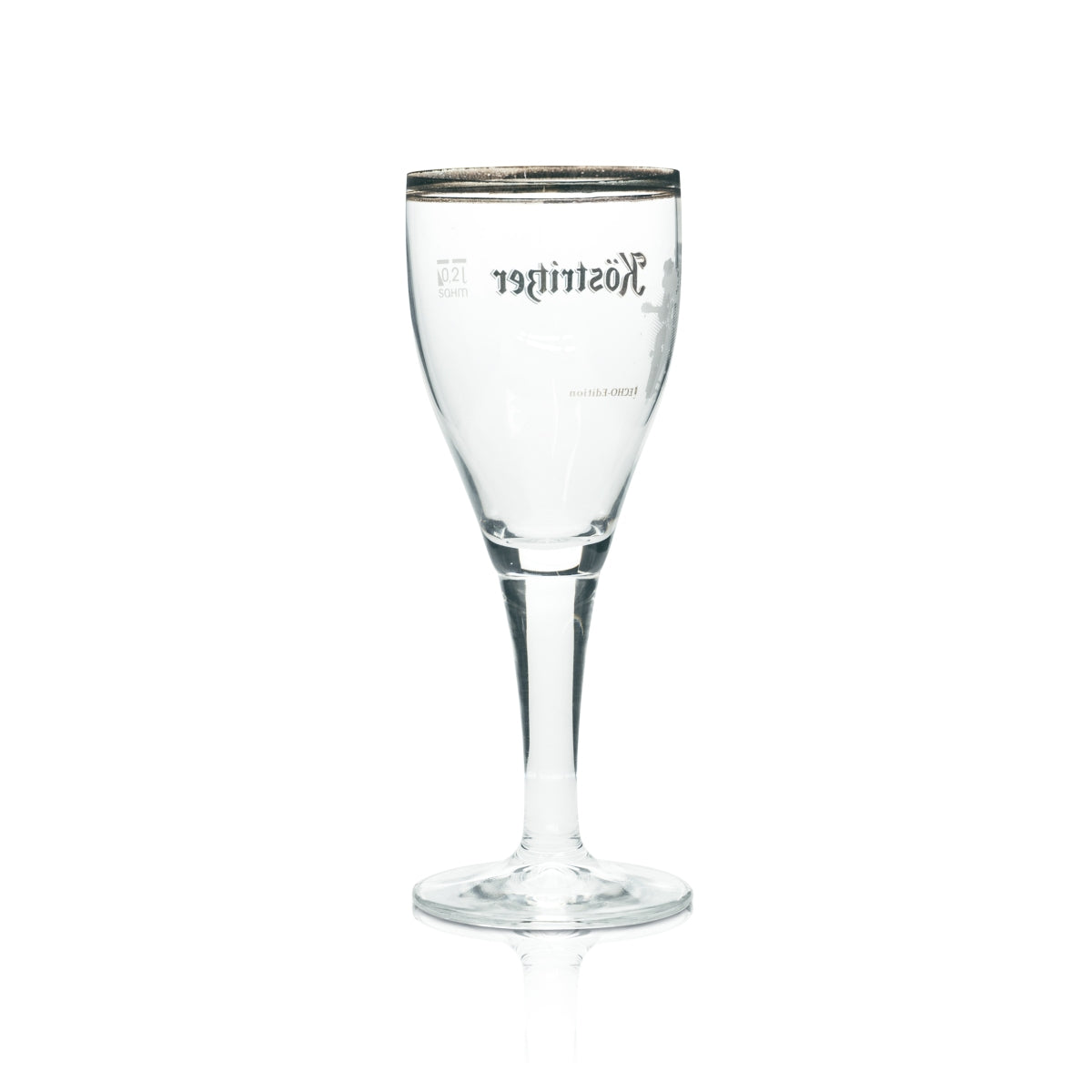 Bicchiere da birra Köstritzer 0,2 l, forma a tulipano con bordo dorato, bicchieri da collezione rari – Vista 2