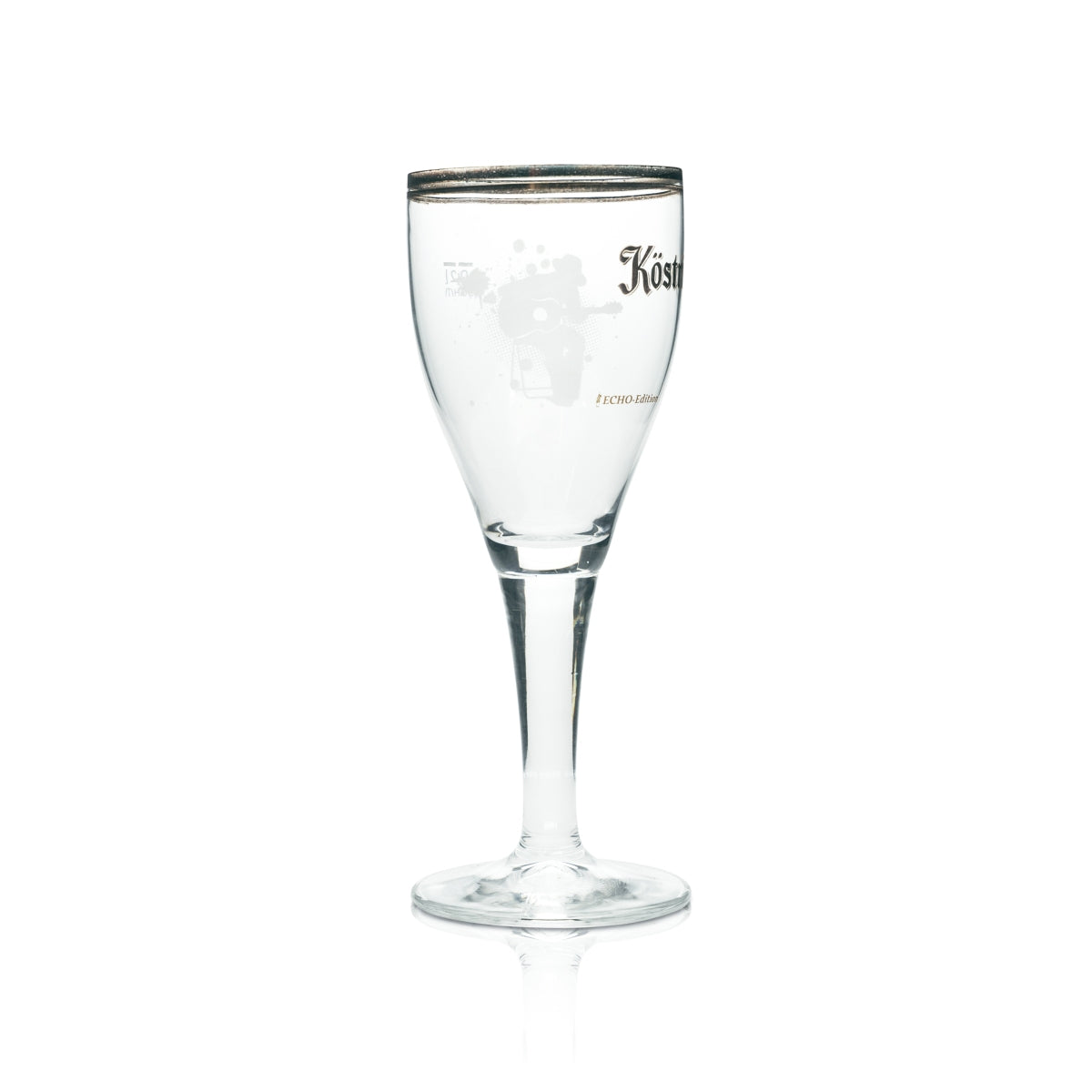 Bicchiere da birra Köstritzer 0,2 l, forma a tulipano con bordo dorato, bicchieri da collezione rari – Vista 3
