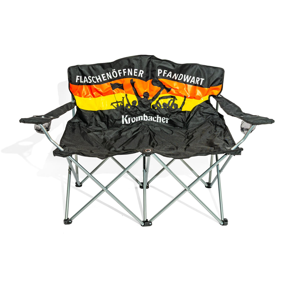 Sedia da campeggio Krombacher Bier Double pieghevole Germania Fan con fodera – Vista 2