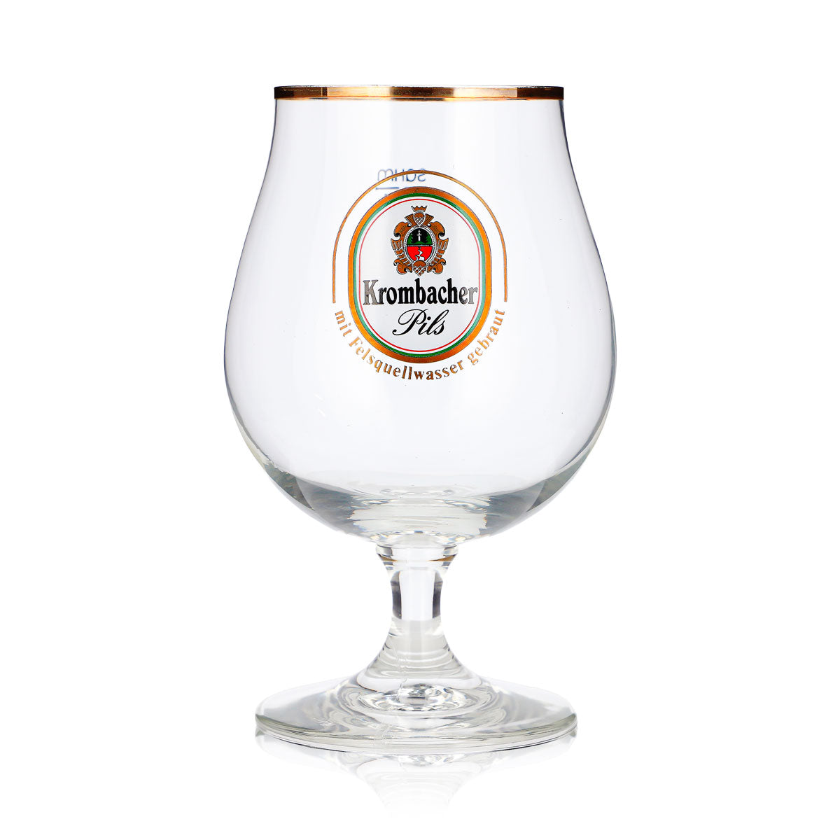 Bicchiere da birra Krombacher da 0,4 l a forma di tulipano, Krombacher Pils con bordo dorato, bicchiere da birra a forma di coppa – Vista 2