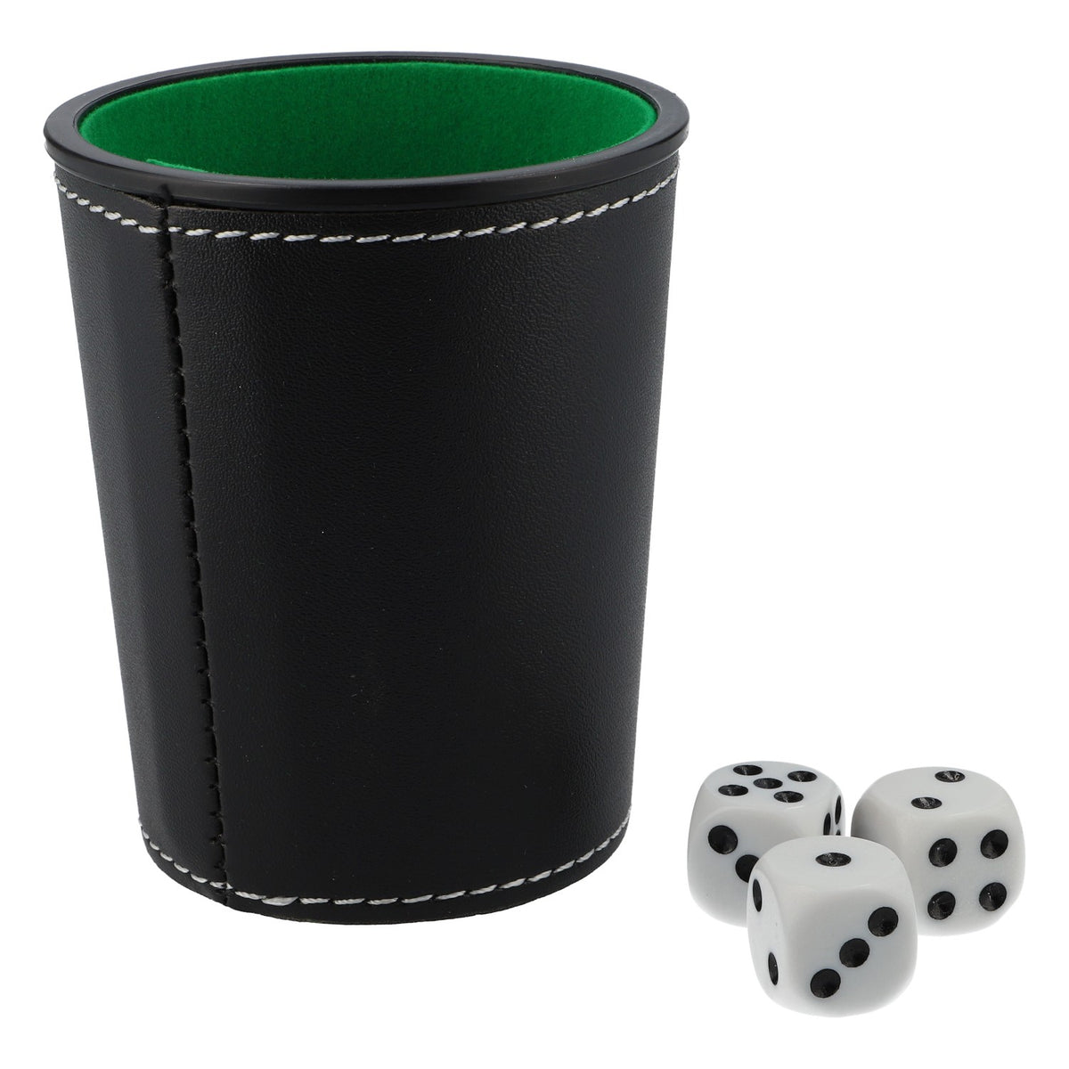 Bicchiere da birra Krombacher nero con 3 cubetti effetto pelle – Vista 2