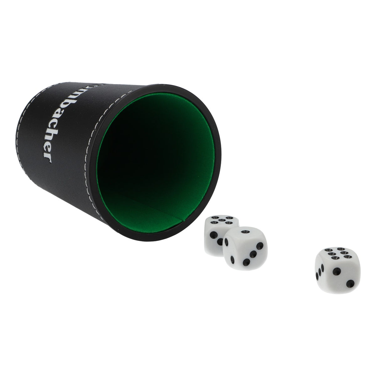 Bicchiere da birra Krombacher nero con 3 cubetti effetto pelle – Vista 3