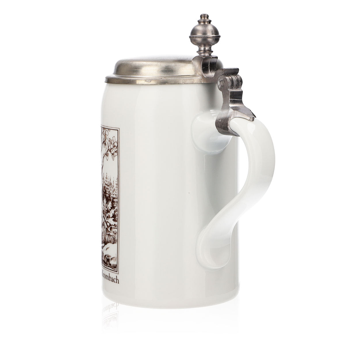 Bicchiere da birra Krombacher boccale annuale 1985 boccale in ceramica smaltata con coperchio in peltro 0,6 l – Vista 4