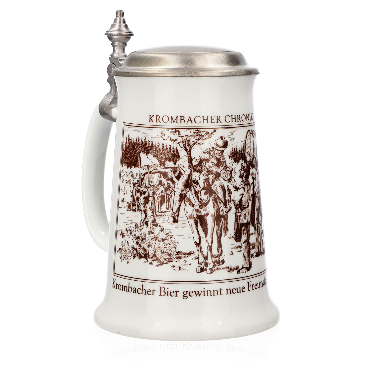 Bicchiere da birra Krombacher boccale annuale 1988 boccale in ceramica Seidel con coperchio in peltro 0,9 l – Vista 2