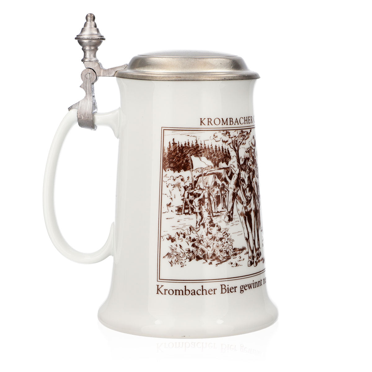 Bicchiere da birra Krombacher boccale annuale 1988 boccale in ceramica Seidel con coperchio in peltro 0,9 l – Vista 3