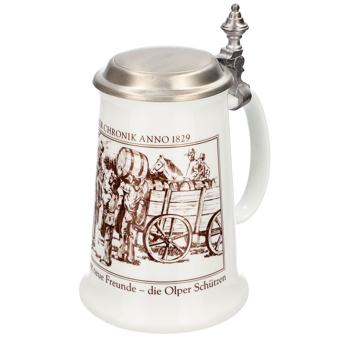 Bicchiere da birra Krombacher boccale annuale 1988 boccale in ceramica Seidel con coperchio in peltro 0,9 l – Vista 6