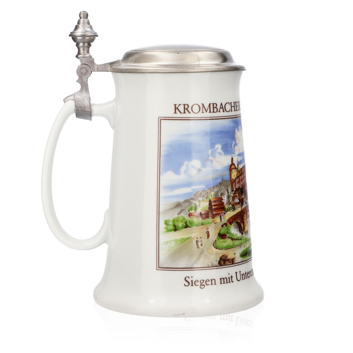Bicchiere da birra Krombacher Boccale annuale 1989 Boccale in gres Seidel Coperchio in peltro 0,9 l Boccale – Vista 3