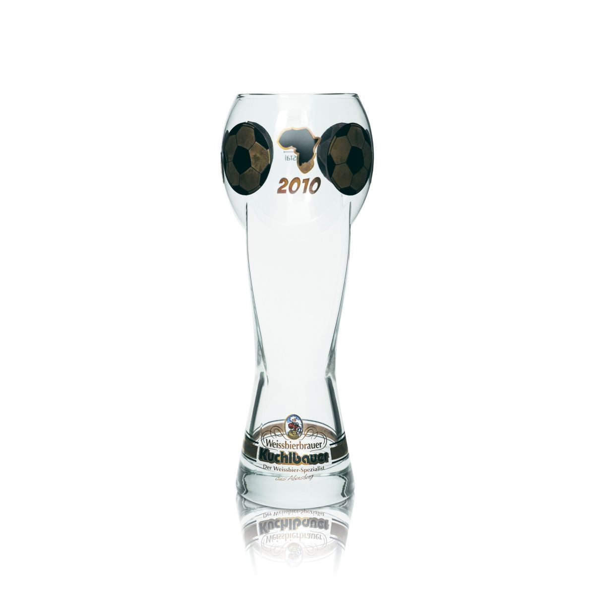 Bicchiere da birra Kuchlbauer Trofeo vincitore 0,5 l Bicchiere da birra bianca Edizione speciale calcio 2010