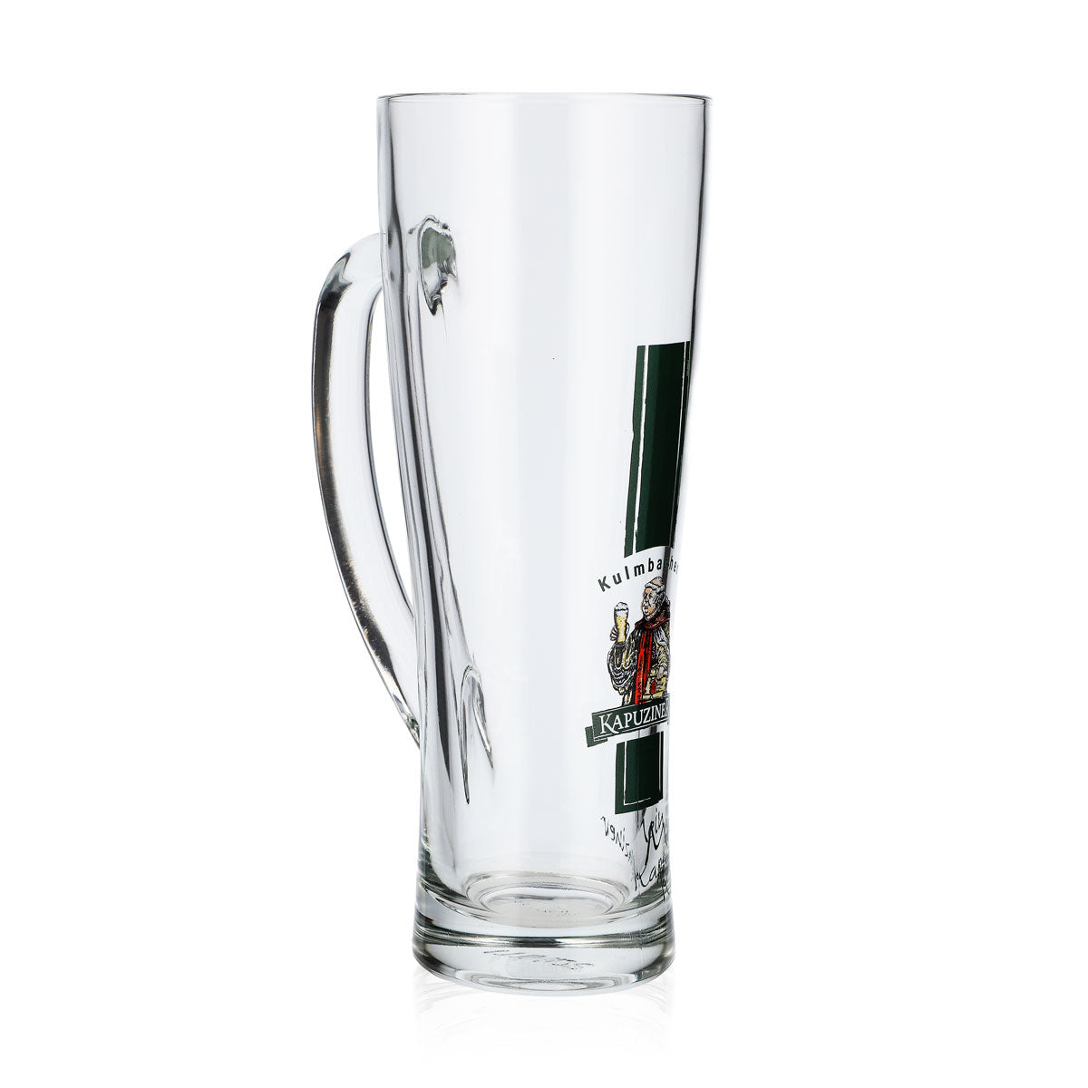 Bicchiere da birra Kulmbacher Reichelbräu, boccale da birra da 0,5 l, bicchiere con manico e logo verde Il mio – Vista 2