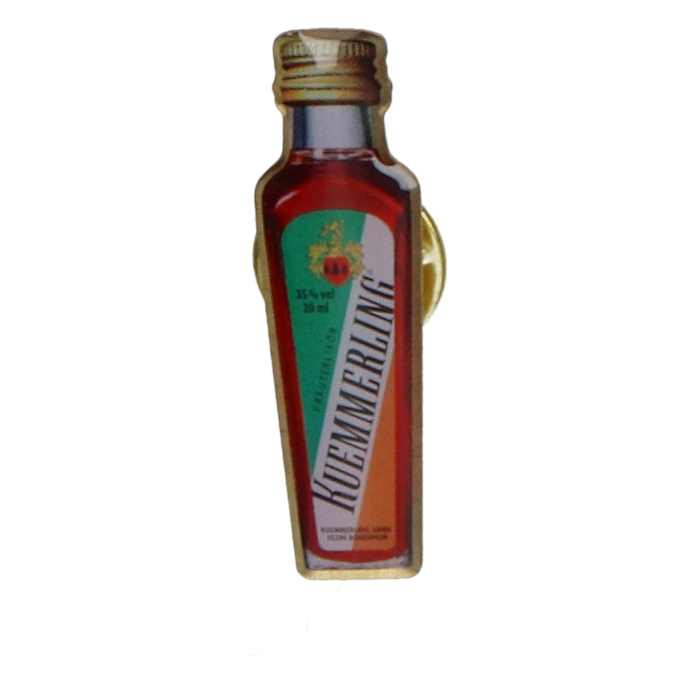 Spilla Kümmerling a forma di bottiglia, liquore, metallo, nuova, gadget per fan, idea regalo
