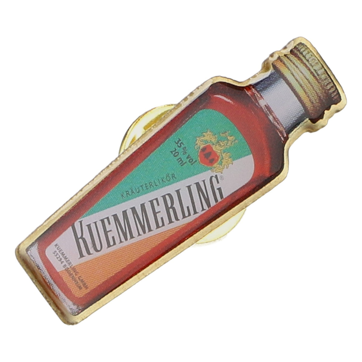 Spilla Kümmerling a forma di bottiglia, liquore, metallo, nuova, gadget per fan, idea regalo – Vista 2