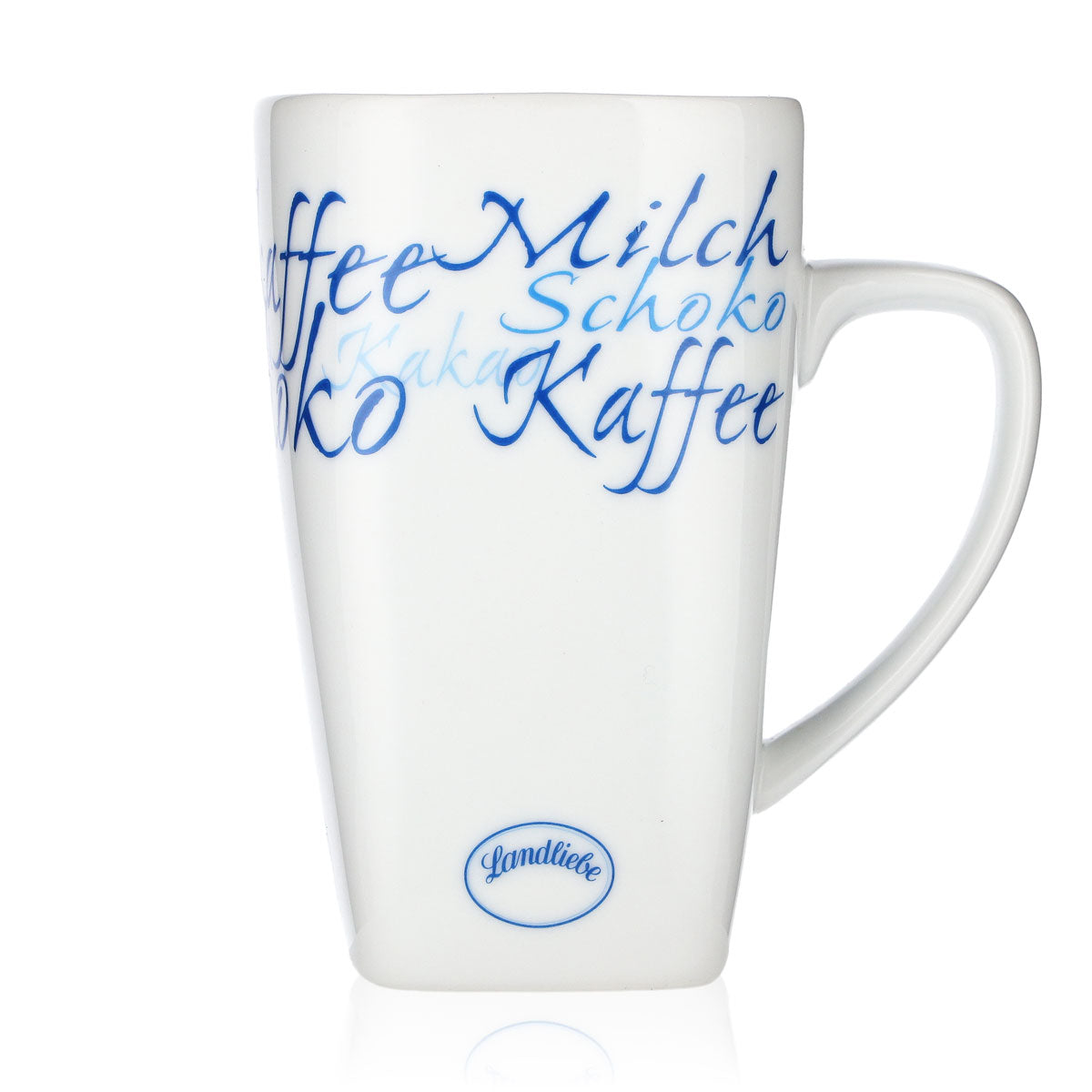 Tazza da caffè in ceramica Landliebe "Milch", 0,35 l, bianca