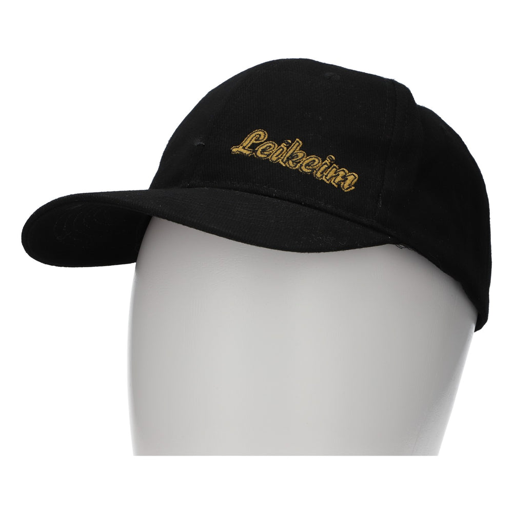 Cappellino da baseball Leikeim con visiera, nero, regolabile, in tessuto misto