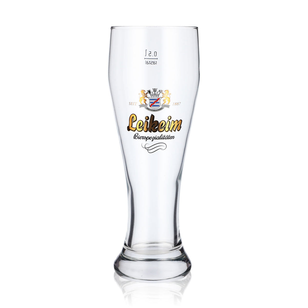 Bicchiere da birra Leikeim da 0,5 l, bicchiere da birra di frumento con logo dorato, bicchiere da birra di frumento Rastal