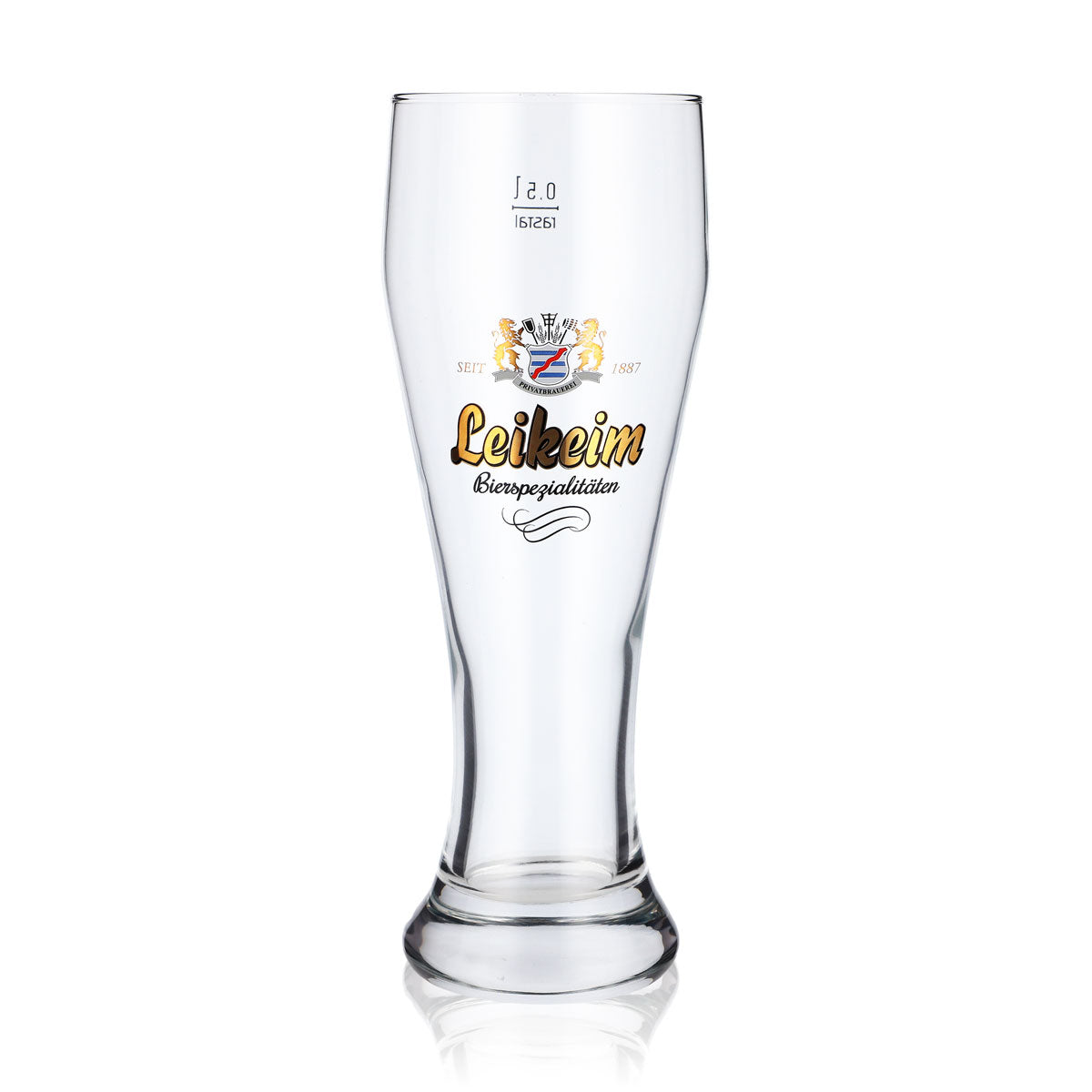 Bicchiere da birra Leikeim da 0,5 l, bicchiere da birra di frumento con logo dorato, bicchiere da birra di frumento Rastal