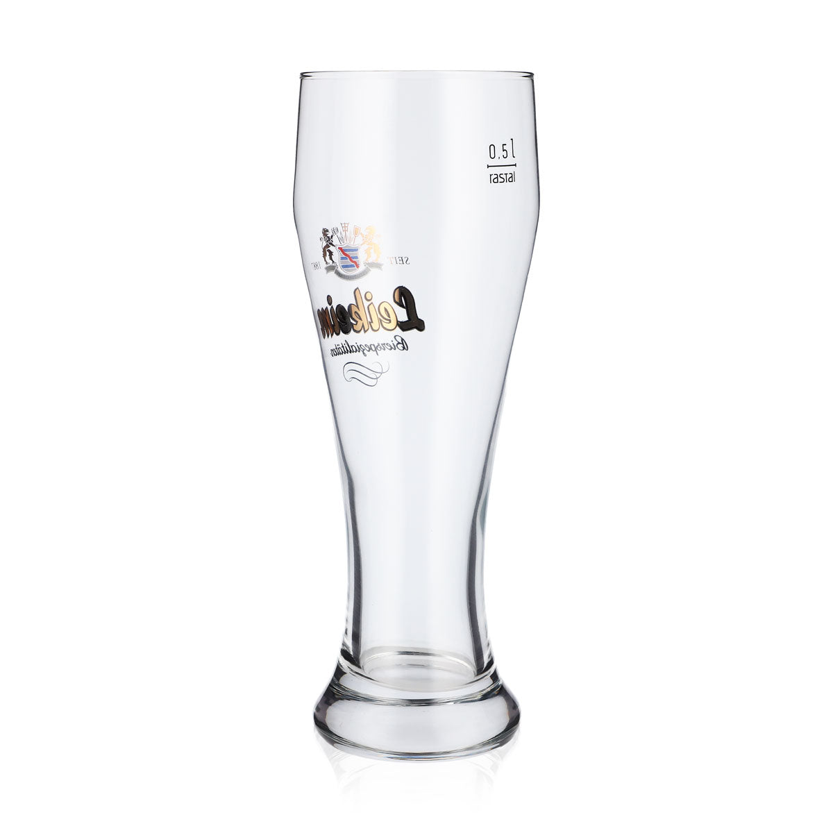 Bicchiere da birra Leikeim da 0,5 l, bicchiere da birra di frumento con logo dorato, bicchiere da birra di frumento Rastal – Vista 3