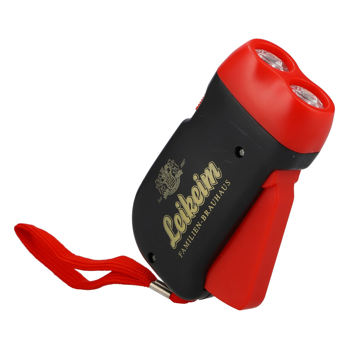 Torcia Leikeim Dynamo nera/rossa, luce fissa, con cordino da collo – Vista 5