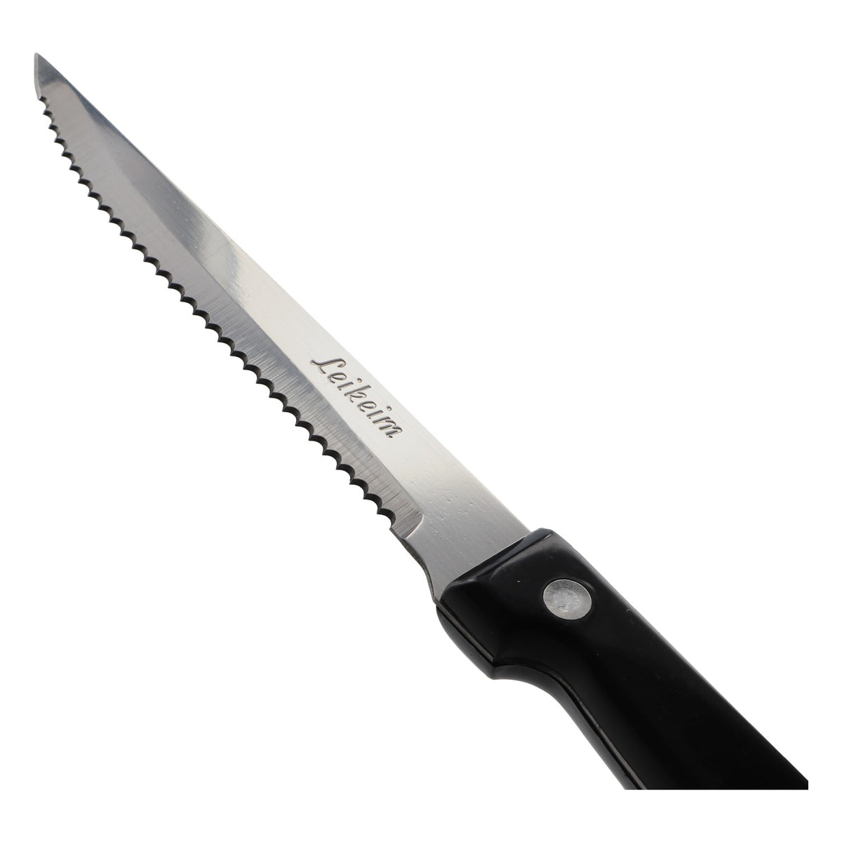 Set di posate per bistecche Leikeim, 4 pezzi: coltello e forchetta neri, posate da barbecue – Vista 4