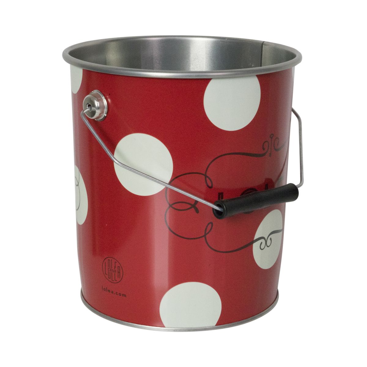 Lolea Secchiello in metallo rosso con manico Snack Posate Stoviglie Decorazioni Cubetti di ghiaccio – Vista 2