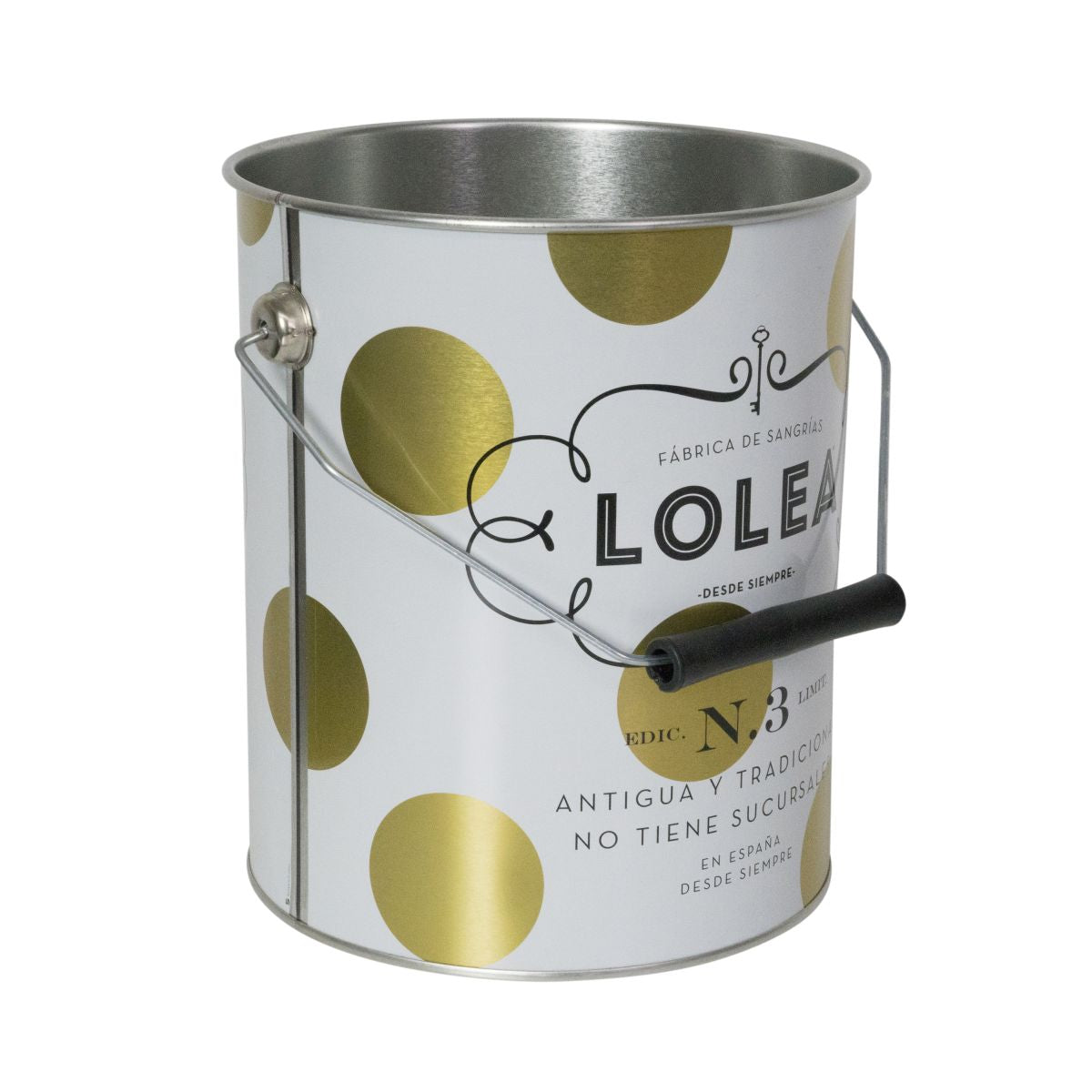 Lolea Secchiello in metallo bianco con manico Snack Posate Stoviglie Decorazioni Cubetti di ghiaccio – Vista 2