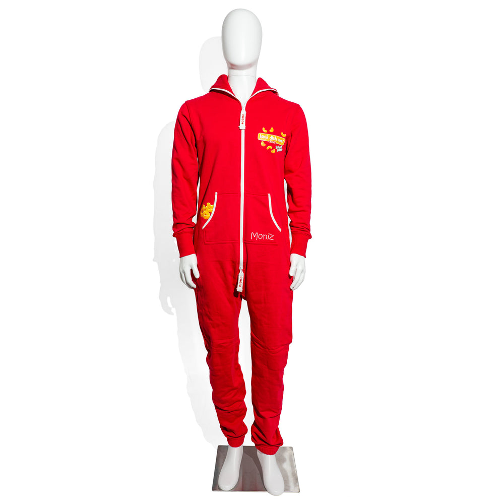 Lorenz Erdnuss Locken Jumpsuit Rosso Taglia M Moniz "Lock dich aus"