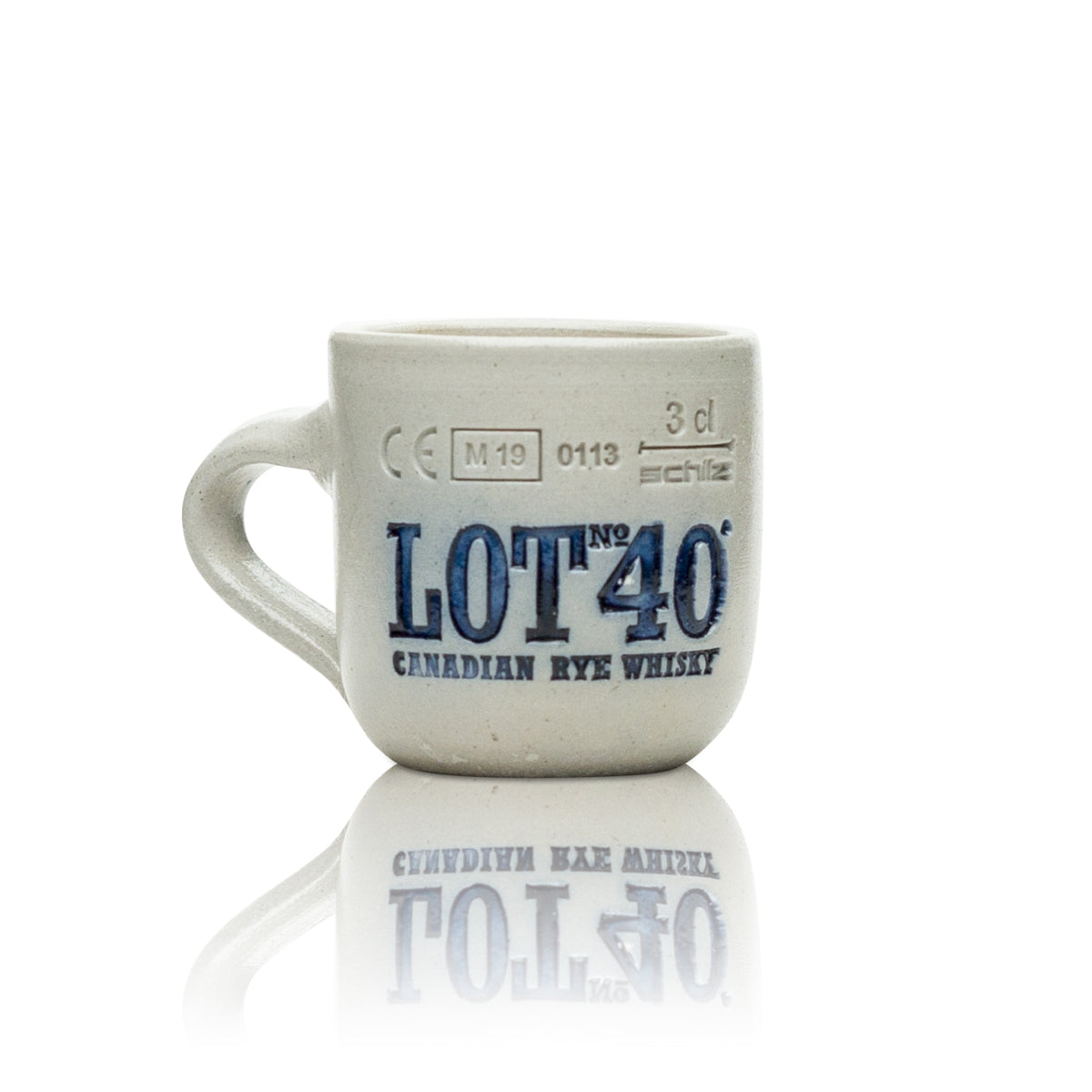 Lot No. 40 Bicchiere da whisky 3 cl grigio Tazza da shot Ceramica in rilievo Bicchiere da grappa – Vista 2