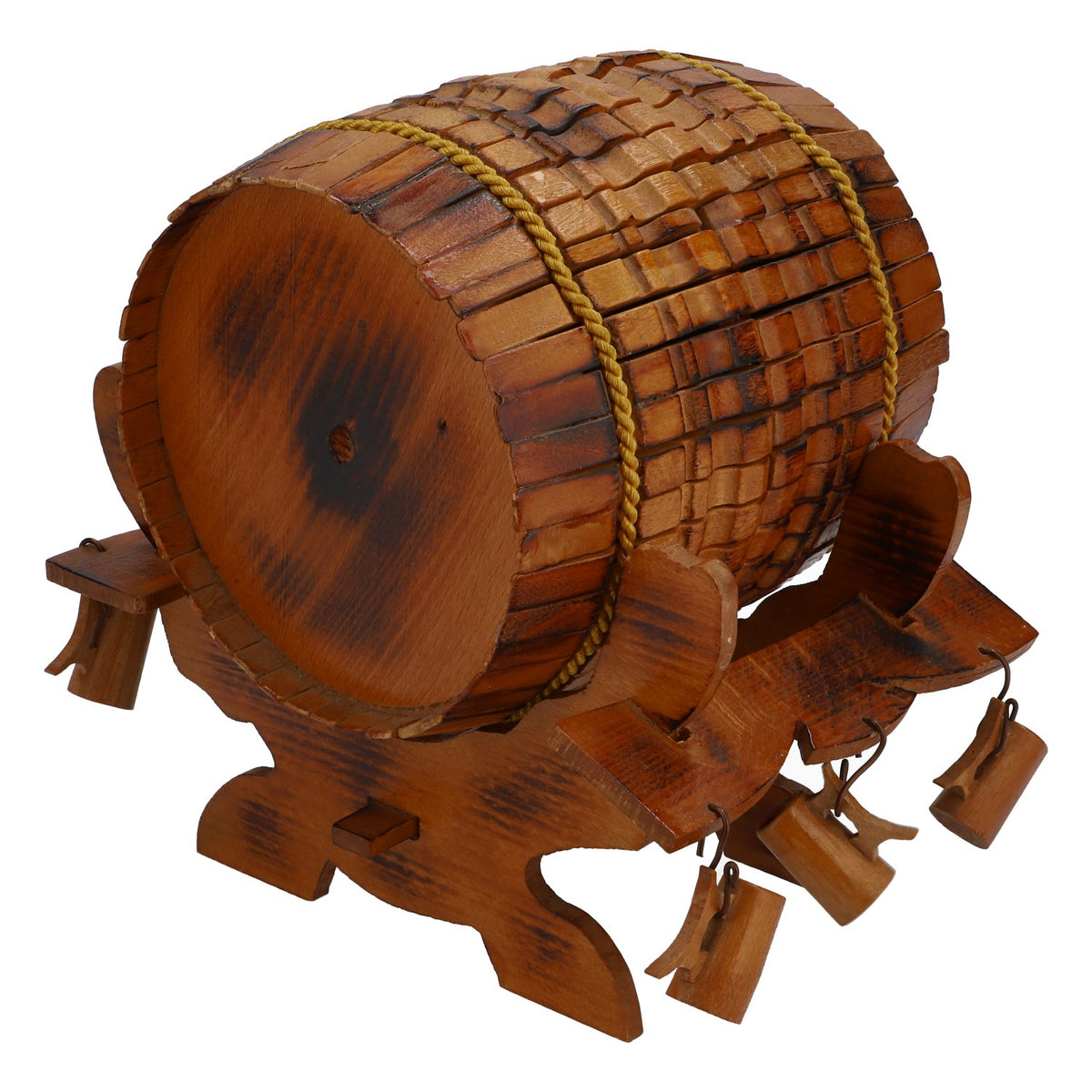 Löwenbräu Birra Barile decorativo Birra bianca Barile decorativo in vero legno fatto a mano su supporto – Vista 4