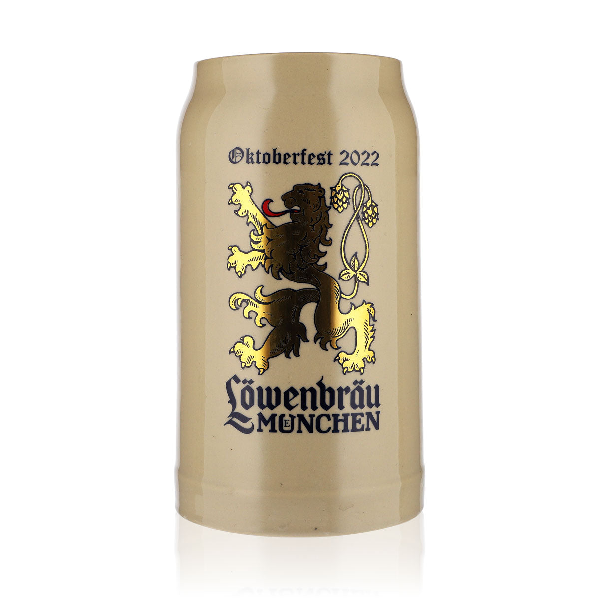 Bicchiere da birra Löwenbräu Bicchiere da birra 1,0 l Brocca in ceramica Brocca in terracotta Oktoberfest 2022
