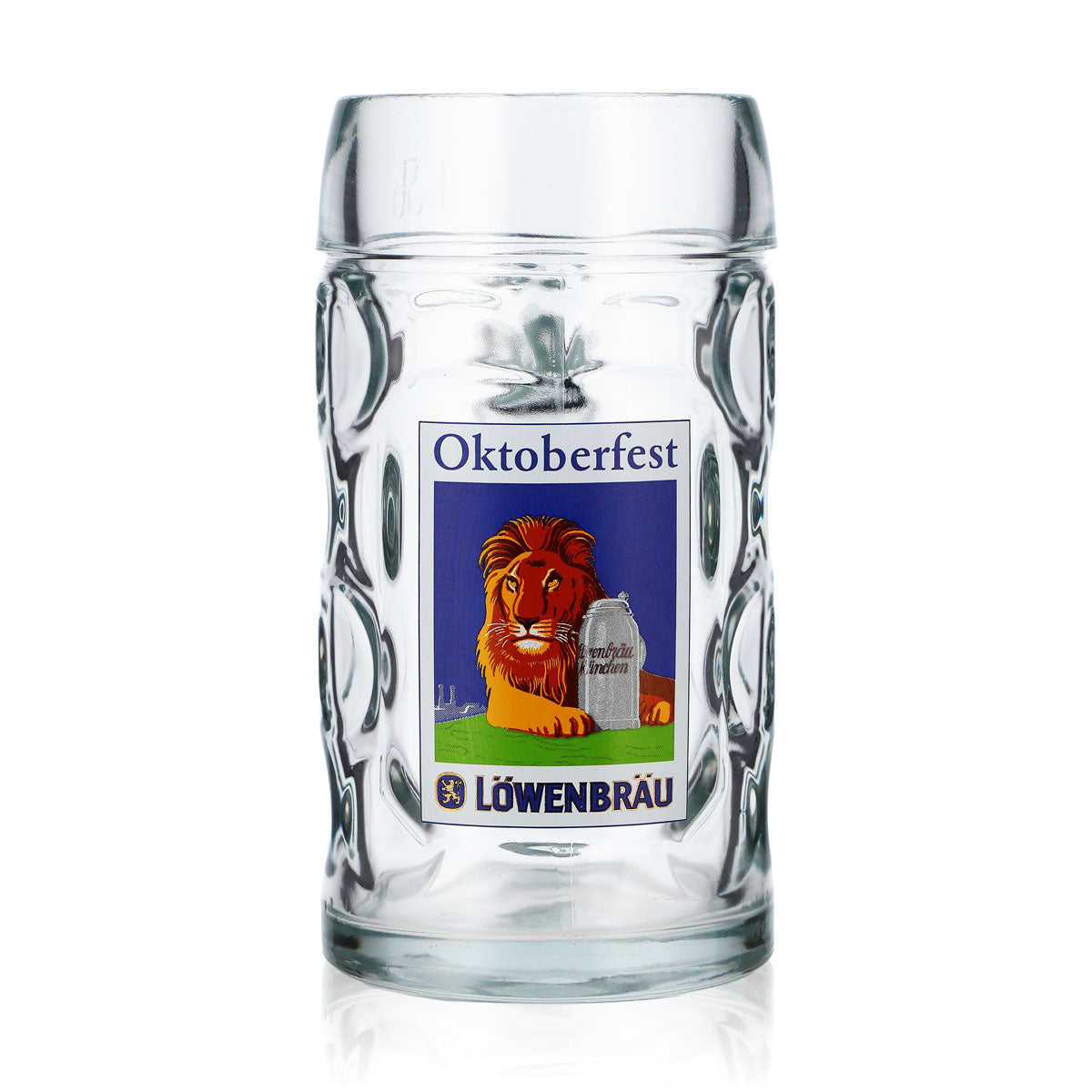 Bicchiere da birra Löwenbräu, boccale da 0,5 l, modello Oktoberfest con motivo del leone