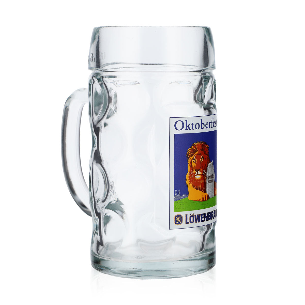 Bicchiere da birra Löwenbräu, boccale da 0,5 l, modello Oktoberfest con motivo del leone – Vista 2