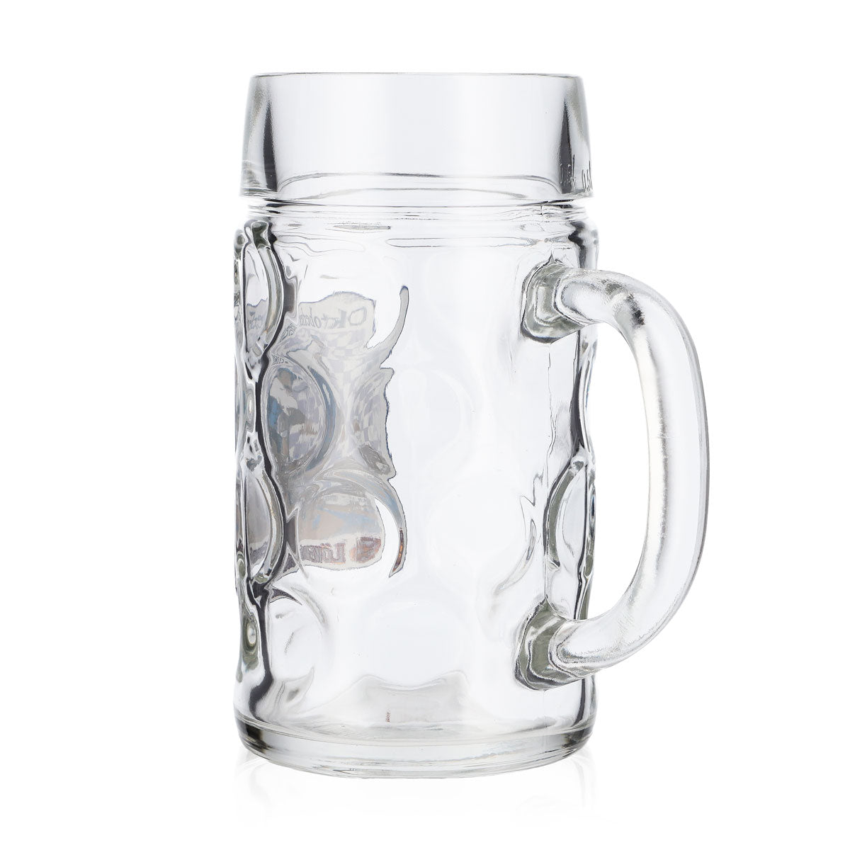 Bicchiere da birra Löwenbräu, boccale da 0,5 l, modello Oktoberfest con uomo su una sedia – Vista 4