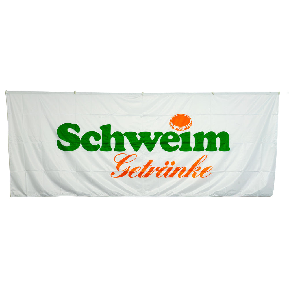 Banner in poliestere con immagine di un bicchiere di birra di Lübz