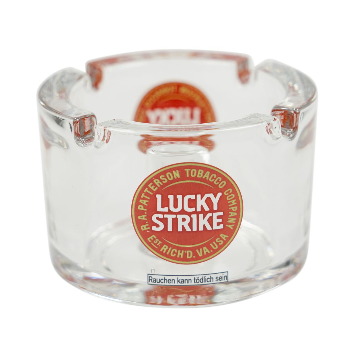 Lucky Strike Posacenere in vetro massiccio Ø9,5cm Piatto per fumatori Portasigarette Bar