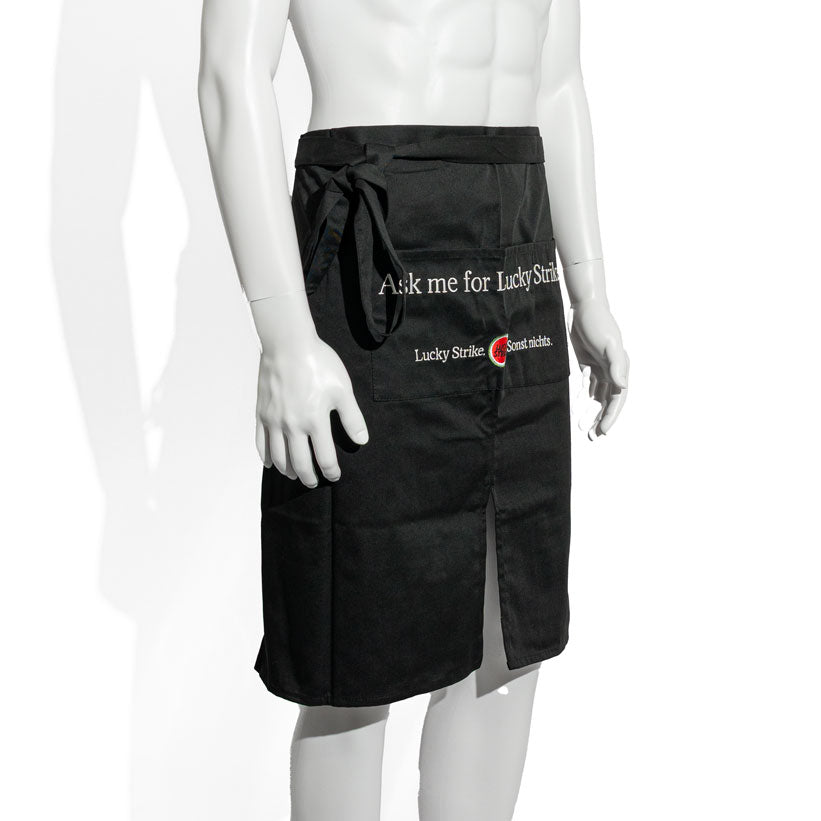 Grembiule Lucky Strike Grembiule da bar Grembiule da bistrot  Cameriere corto Nero Logo piccolo – Vista 2