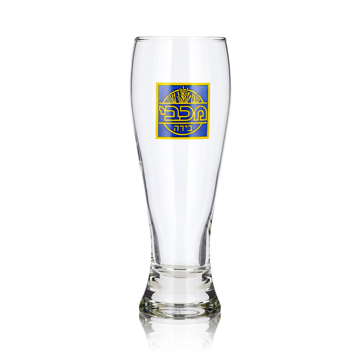 Bicchiere da birra Maccabee da 0,4 l, a forma di coppa, con scritte in ebraico – Vista 2