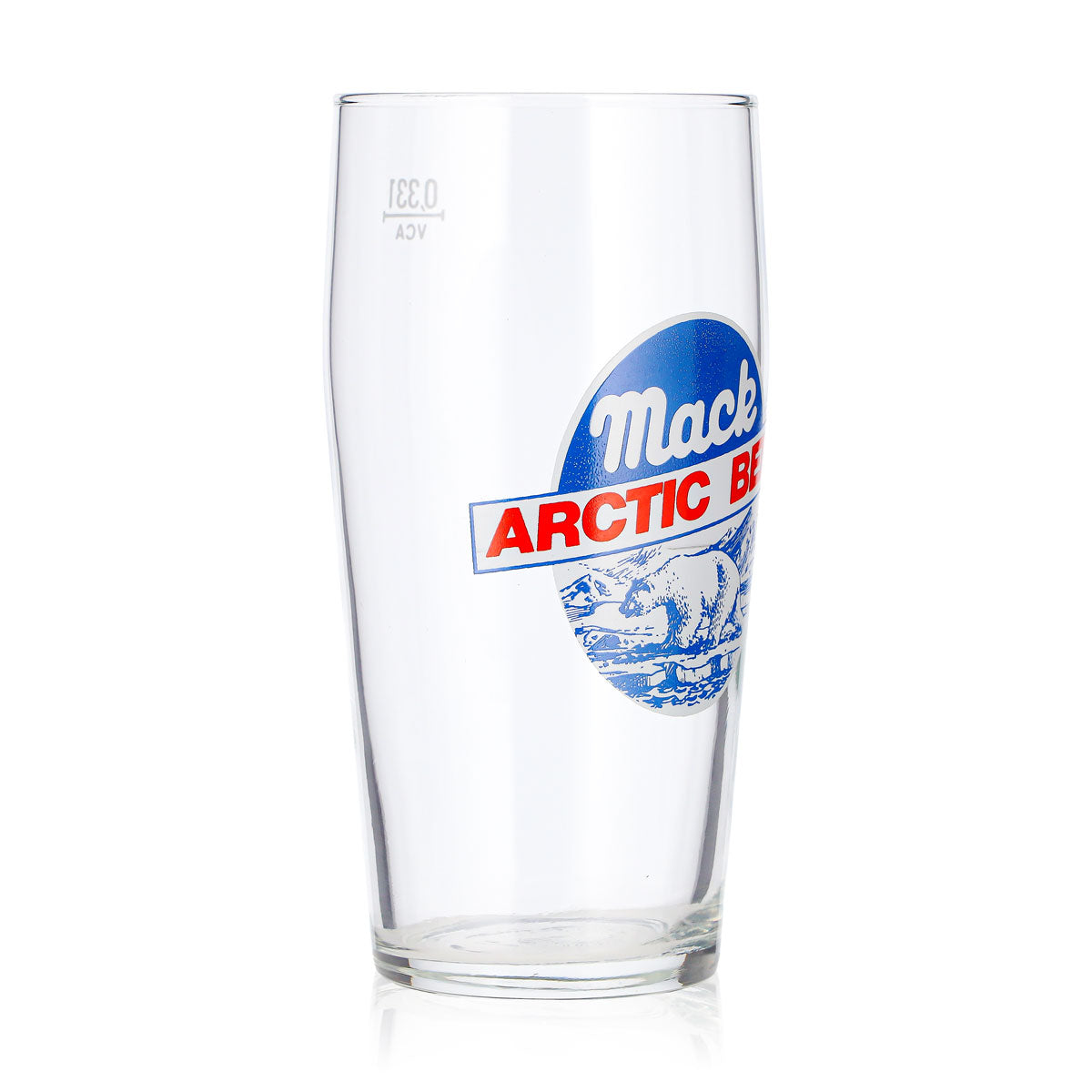 Bicchiere da birra Mack da 0,33 l, bicchiere Willi con logo rosso, Arctic Beer, VSA, bicchiere da birra, boccale da birra – Vista 2