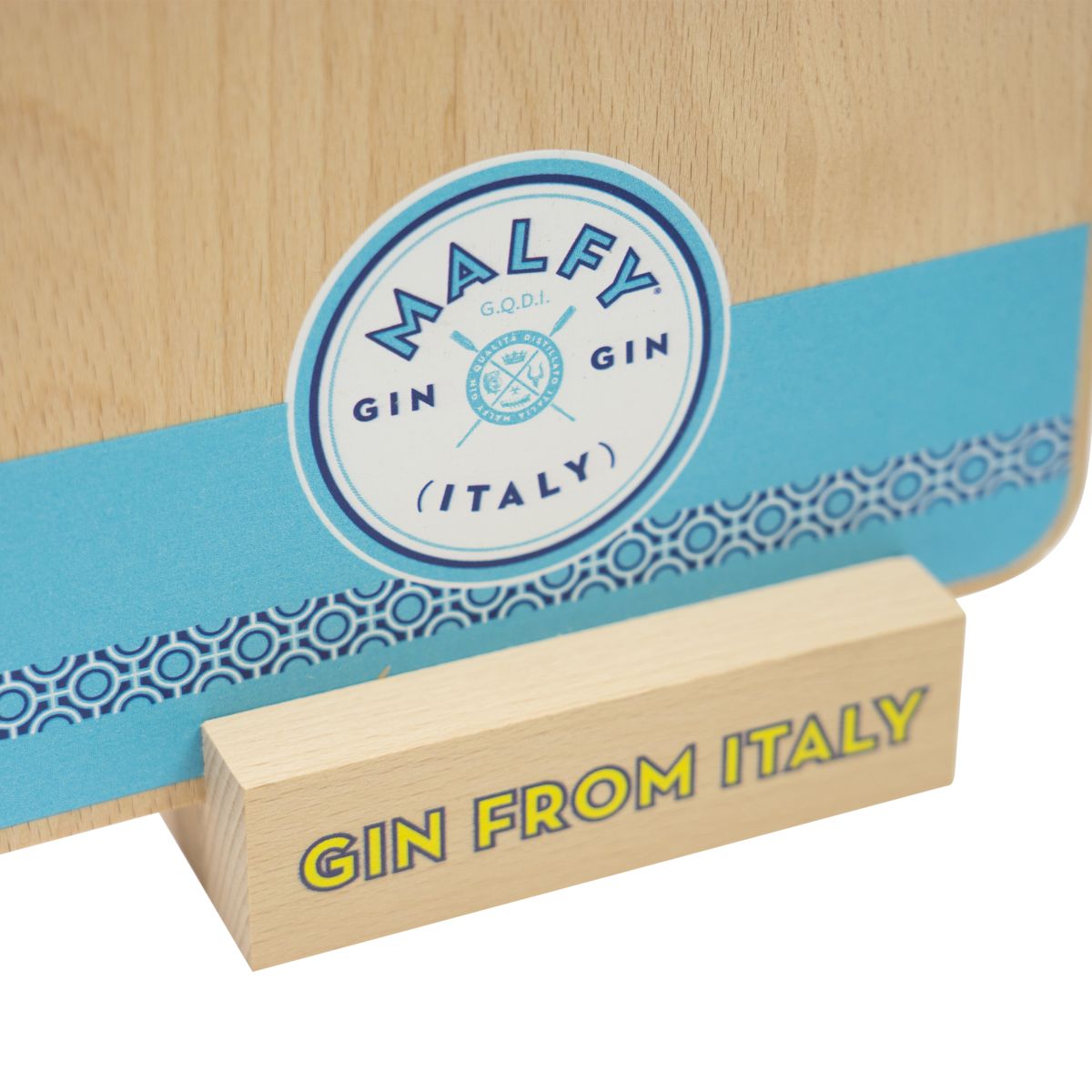 Malfy Gin Espositore da tavolo in legno con fermacarte Portamenù Gastronomia – Vista 4