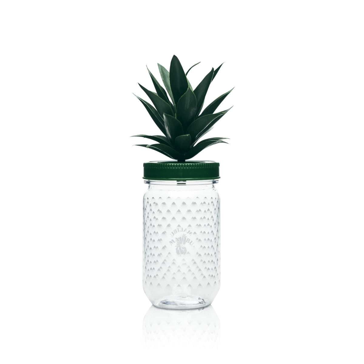 6 bicchieri da liquore Malibu 0,4 l in plastica con coperchio a forma di ananas e palma, riutilizzabili – Vista 2