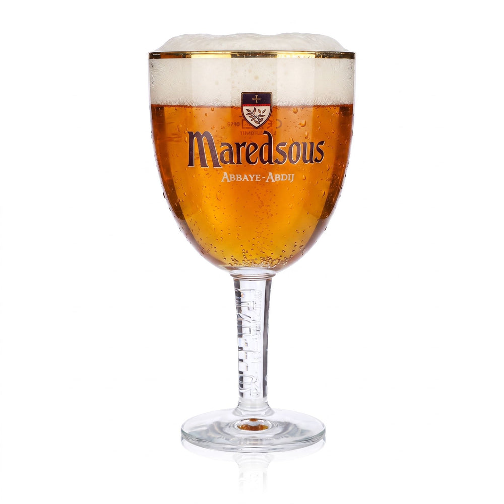Bicchiere da birra Maredsous da 0,5 l, a calice con bordo dorato, Ritzenhoff