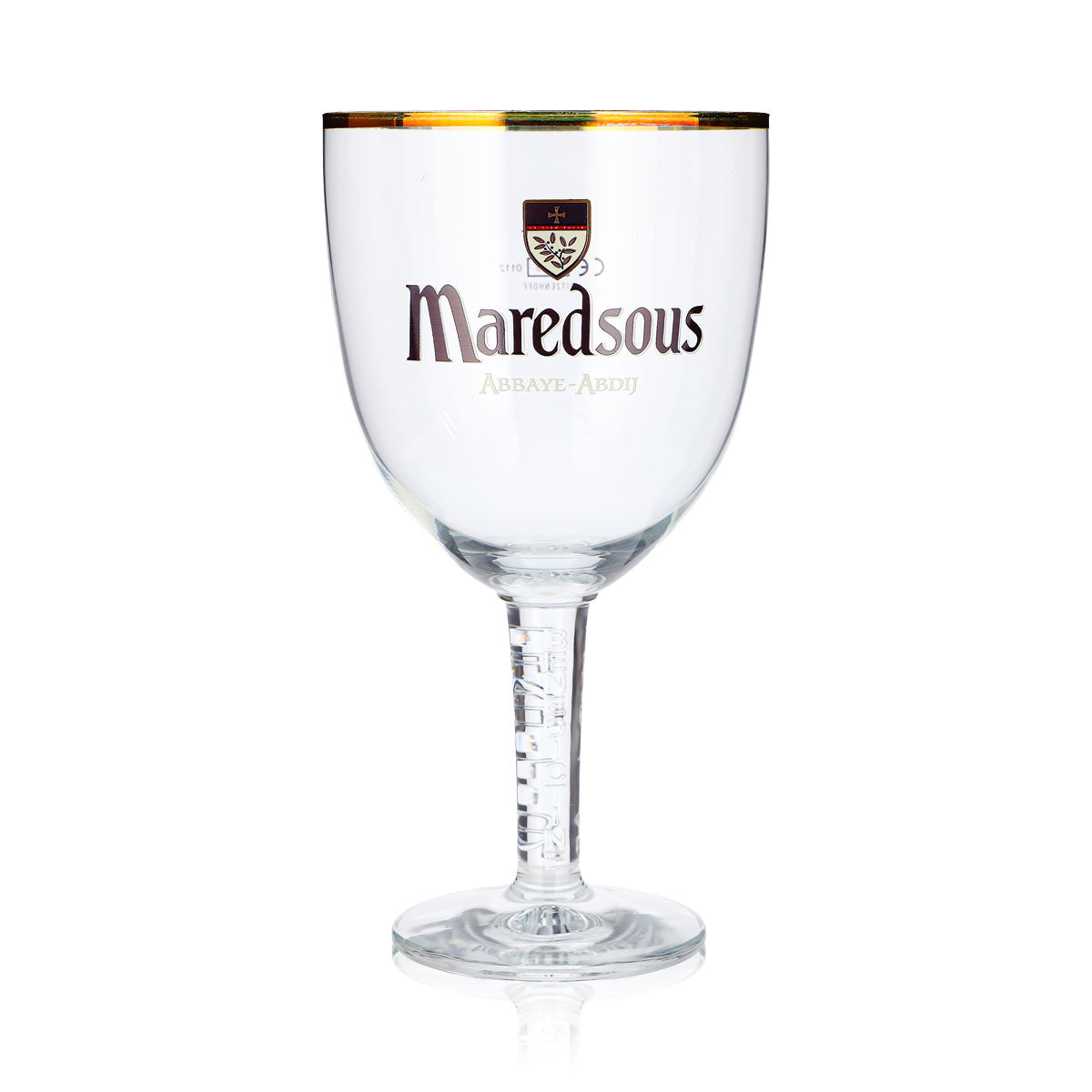 Bicchiere da birra Maredsous da 0,5 l, a calice con bordo dorato, Ritzenhoff – Vista 2