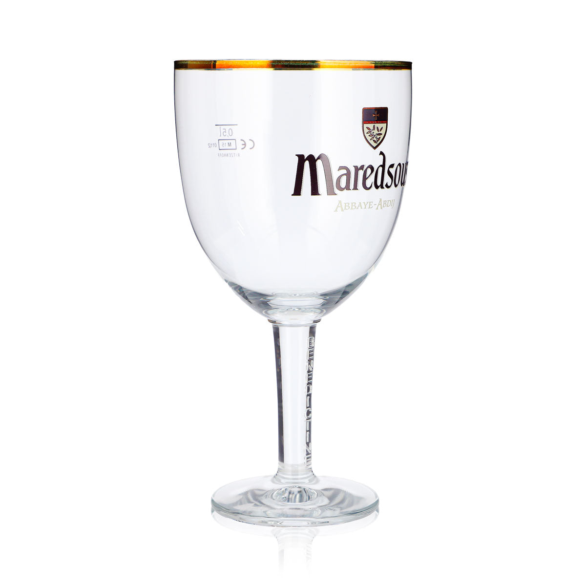 Bicchiere da birra Maredsous da 0,5 l, a calice con bordo dorato, Ritzenhoff – Vista 3