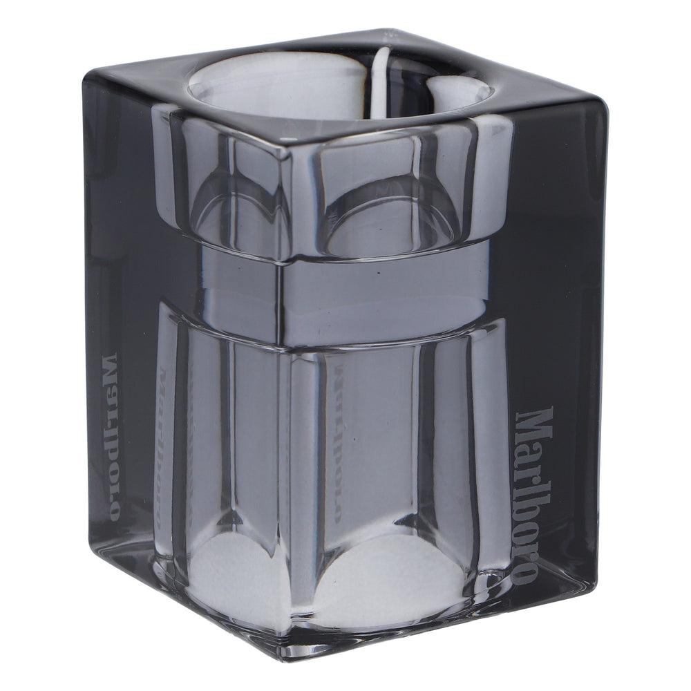Sigarette Marlboro Vaso 6x6 cm Lanterna in vetro nero con logo nero