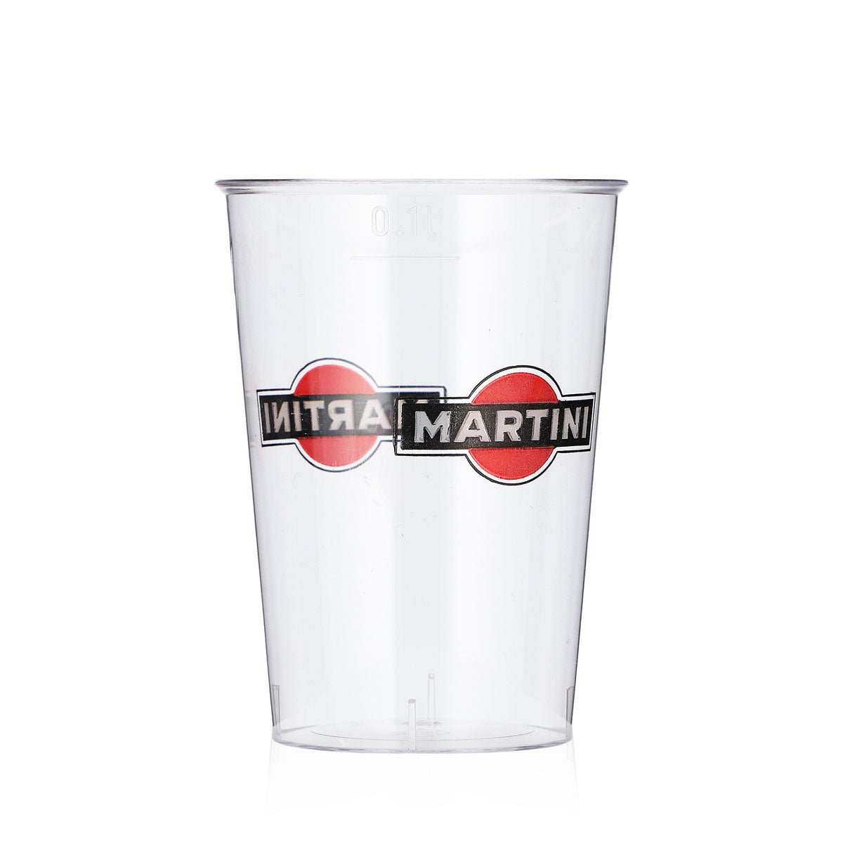 Bicchieri da liquore Martini, confezione da 40 pezzi, 0,1 l, logo rosso, bicchieri monouso in plastica Kölsch – Vista 3