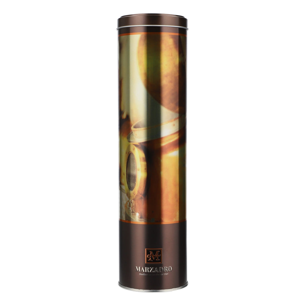 Marzadro Grappa Confezione in latta Confezione bottiglia Confezione regalo oro