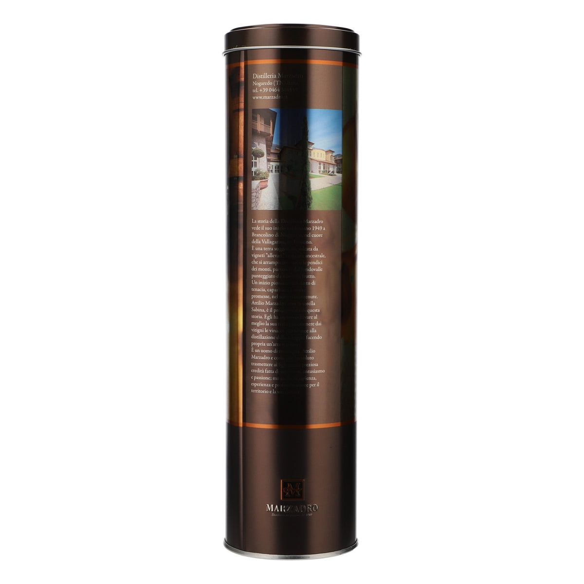 Marzadro Grappa Confezione in latta Confezione bottiglia Confezione regalo oro – Vista 4